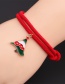 Fashion Christmas Hat-2 Alloy Christmas Tree Pendant Red String Bracelet