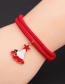 Fashion Star Alloy Christmas Snowman Tree Bell Pendant Red String Bracelet