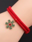 Fashion Christmas Snowflakes Christmas Alloy Snowflake Elk Bell Red String Bracelet