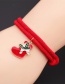 Fashion Santa -1 Christmas Alloy Santa Socks Red String Bracelet