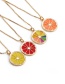 Fashion Color Copper Plated Real Gold Orange Necklace