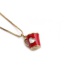 Fashion Pink Copper Plated Real Gold Geometric Love Cup Necklace