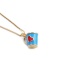 Fashion Blue Copper Plated Real Gold Geometric Love Cup Necklace