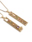 Fashion 2# Copper Inlaid Colored Zirconium Letter Square Necklace