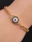 Fashion 1# Color Zirconium Eye Thick Chain Bracelet