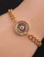 Fashion 1# Color Zirconium Eye Thick Chain Bracelet
