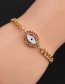Fashion 3# Copper Gold-plated Color Zirconium Eye Thick Chain Bracelet