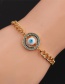Fashion 4# Copper Gold-plated Color Zirconium Eye Thick Chain Bracelet