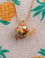 Fashion Color Copper-plated Real Gold Dripping Eye Geometric Necklace