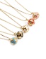 Fashion Blue Copper-plated Real Gold Dripping Geometric Love Necklace