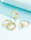 Fashion Gold Four-piece Alloy Diamond-studded Flower Ring