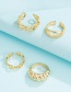 Fashion Gold Four-piece Alloy Chain Threaded Open Ring