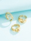 Fashion Gold Three-piece Alloy Ring With Diamonds And Letters
