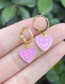 Fashion Rose Red Alloy Dripping Love Smiley Earrings