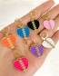 Fashion Rose Red Alloy Splicing Peach Heart Ear Ring