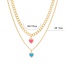 Fashion Gold Alloy Heart Necklace Multilayer Necklace