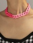 Fashion Sapphire Resin Color Block Chain Necklace