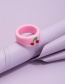 Fashion Pink Resin Cartoon Cherry Ring