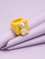 Fashion Yellow Cartoon Bear Ring
