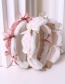 Fashion Light Pink Plush Leather Stitching Bow Headband