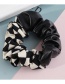Fashion Coffee Color Leather Plaid Stitching Pleated Hair Tie