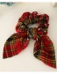 Fashion Red Christmas Bunny Ears Folded Hair Tie