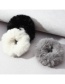 Fashion Black And White Gray Faux Rabbit Hair Ring Suit