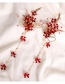 Fashion Red Metal Flower Tassel Hairpin