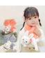 Fashion Pink White Rabbit 2-12 Years Old Children's Bunny Warm Plush Cross Scarf (2-12 Years Old)
