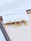 Fashion Gold Titanium Steel Inlaid Zirconium Heart Earrings 6-piece Gold Plated