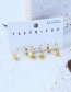Fashion Gold Titanium Steel Inlaid Zirconium Heart Earrings 6-piece Gold Plated