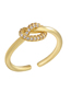 Fashion Golden White Diamonds Copper With Colored Diamonds And Knotted Twist Ring