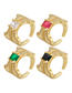 Fashion Red Geometric Open Wide Face Ring