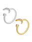 Fashion Gold Copper Inlaid Zirconium Moon Open Ring