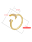 Fashion White Gold Copper Inlaid Zirconium Moon Open Ring
