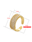 Fashion Gold Copper Inlaid Row Zirconium Open Ring