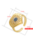 Fashion Gold Peach Heart Geometry Ring With Copper And Fancy Color Diamonds