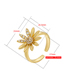 Fashion Gold Micro-inlaid Zirconium Sunflower Open Ring