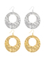 Fashion White Gold 18k Gold Plated Color Preserving Circle Geometric Earrings