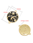 Fashion Platinum Black Copper Drip Oil Round Hand Brand Diy Accessories