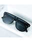 Fashion Green Frame Double Gray Sheet One-piece Large Frame Sunglasses