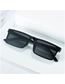 Fashion Black Framed Light Tea Slices Rectangular Small Frame Sunglasses