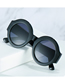 Fashion Upper Beige And Lower White Framed Gray Flakes Large Frame Color Block Round Frame Sunglasses