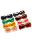 Fashion Leopard Frame Tea Slices Oval Wide-leg Sunglasses