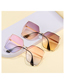 Fashion Golden Frame Upper Ash And Lower Tea Slices Square Half-rim Sunglasses