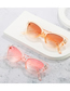 Fashion Champagne Slices In Black Frame Cat Eye Rice Stud Sunglasses