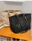 Fashion Black Woolen Large-capacity Handbag
