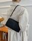 Fashion Black Rhomboid Woven Flap Shoulder Bag