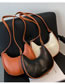 Fashion Light Brown Pu Large Capacity Crescent Bag