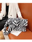 Fashion Brown Zebra Pattern Plush Zebra Crossbody Bag
